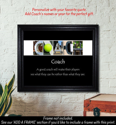 Tennis Coach Gift, Tennis Coach Print, Coach Print, Coach Sign, Alphabet Letter Art, Coach Gift, Inspirational Gift, Tennis - The Letter Gift Shop
