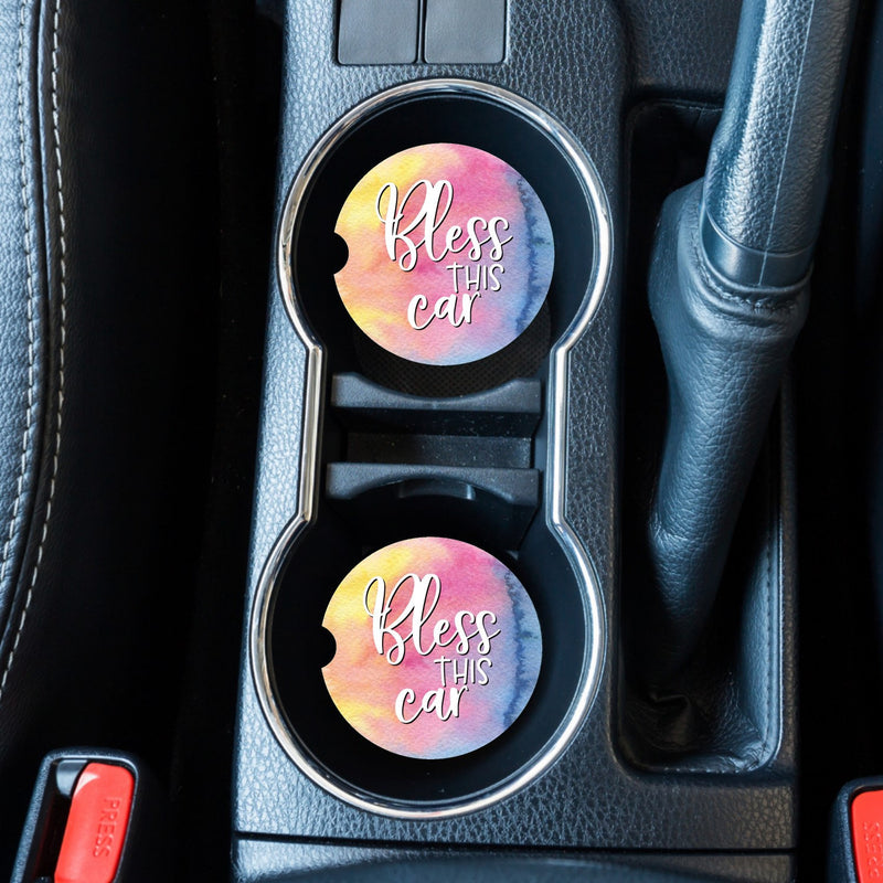 Bless This Car Personalized Car Coasters, CC33