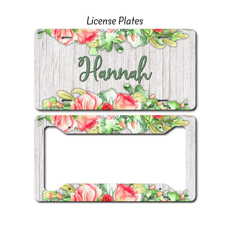 Floral License Plate, LP61