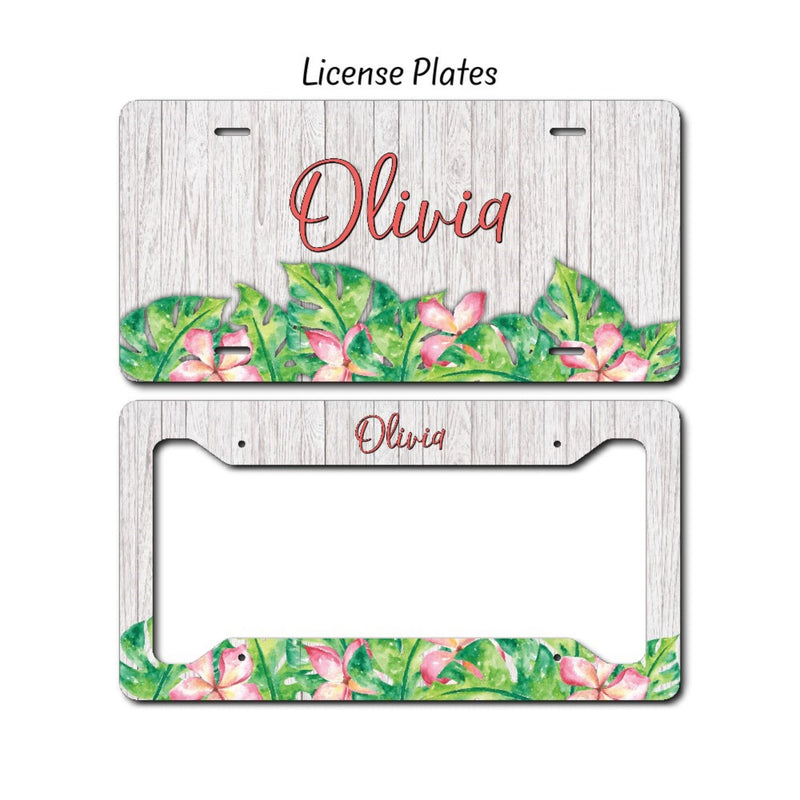 Floral License Plate, LP74