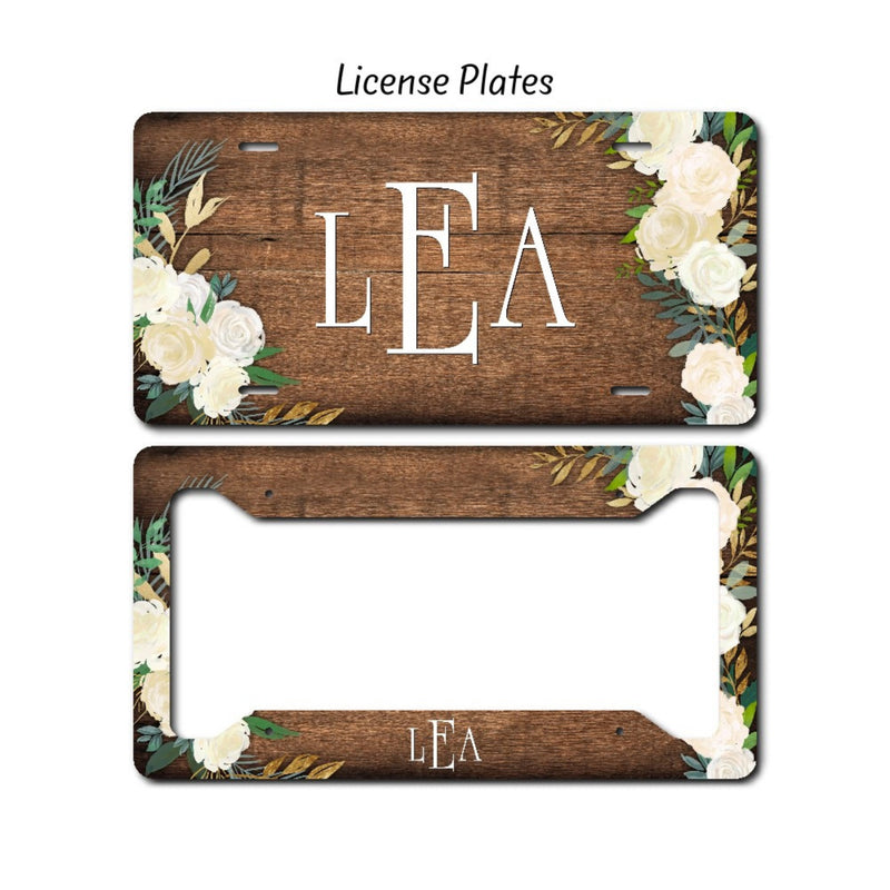 Floral License Plate, LP77