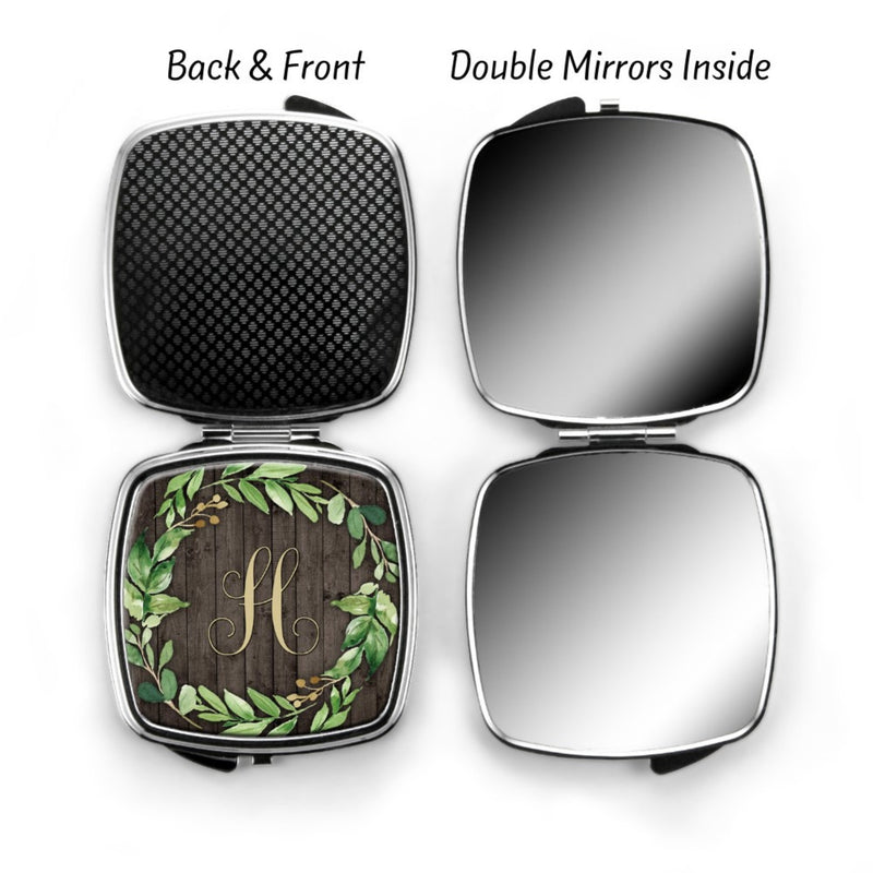 Green Leaf Personalized Compact Mirror CP69