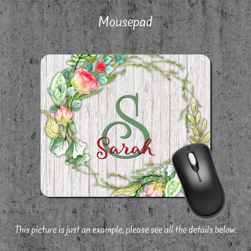 Floral Personalized Mousepad, Mouse Pad, MP63