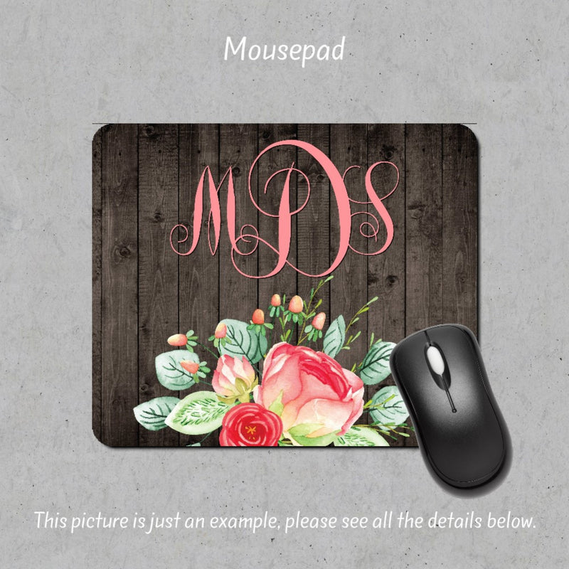 Floral Personalized Mousepad, Mouse Pad, MP62