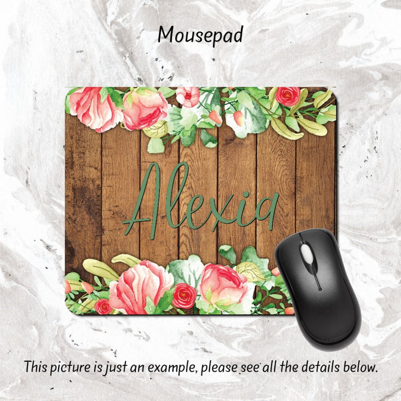 Floral Personalized Mousepad, Mouse Pad, MP65