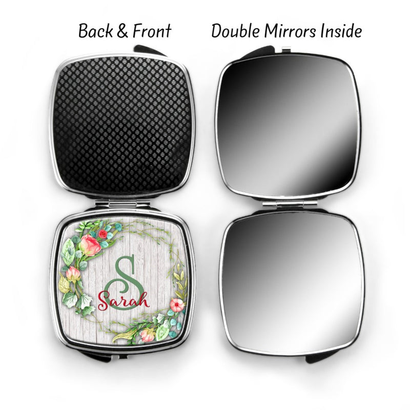 Floral Personalized Compact Mirror CP56