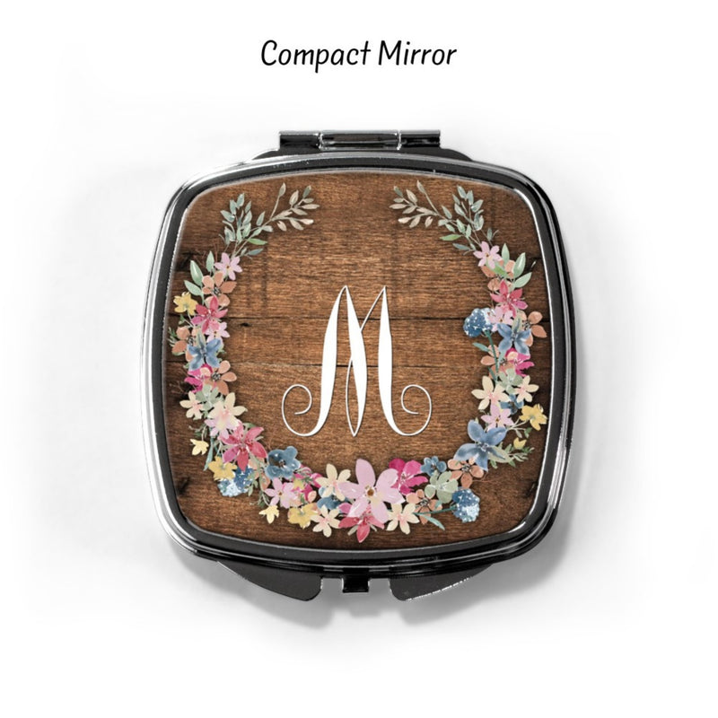 Floral Personalized Compact Mirror CP58