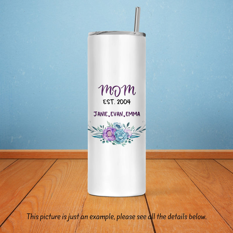 Boho, Best Mom Ever, Mothers Day Gift, Skinny Tumbler, Unique Gifts, Bridesmaid Gift, Bridal Party Gifts, Gift for Mom, Sister Gift, DS25