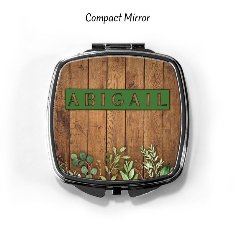 Green Leaf Personalized Compact Mirror CP70