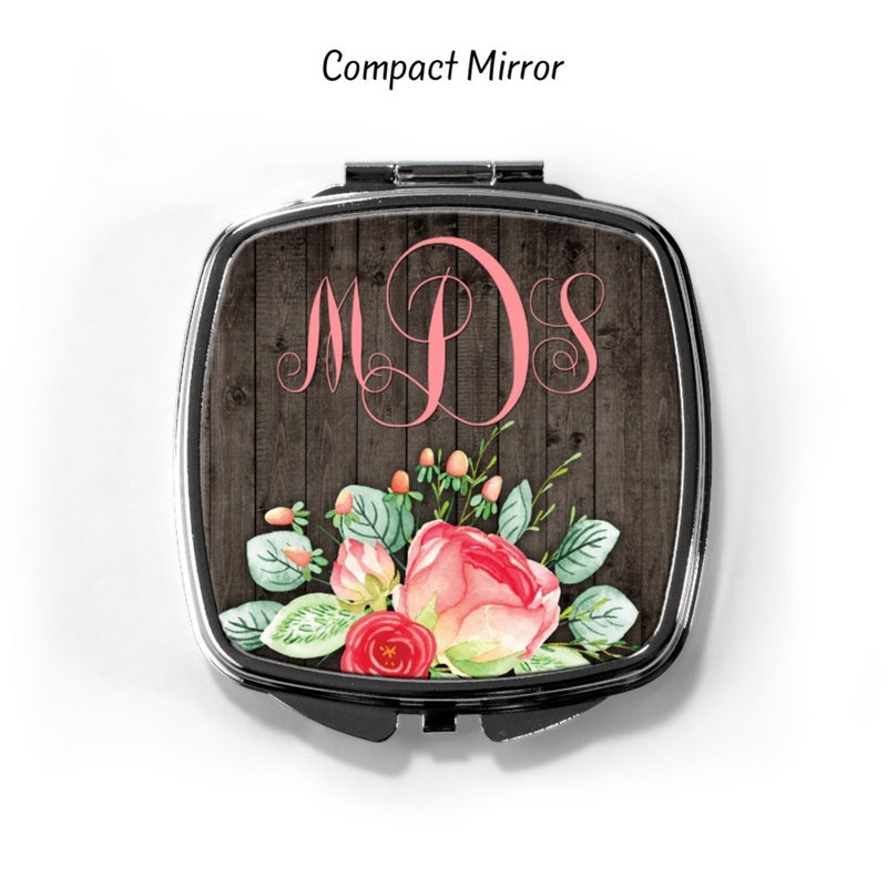 Floral Personalized Compact Mirror CP73