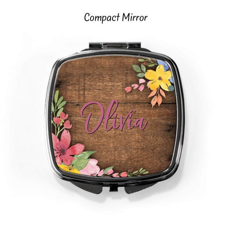 Floral Personalized Compact Mirror CP74