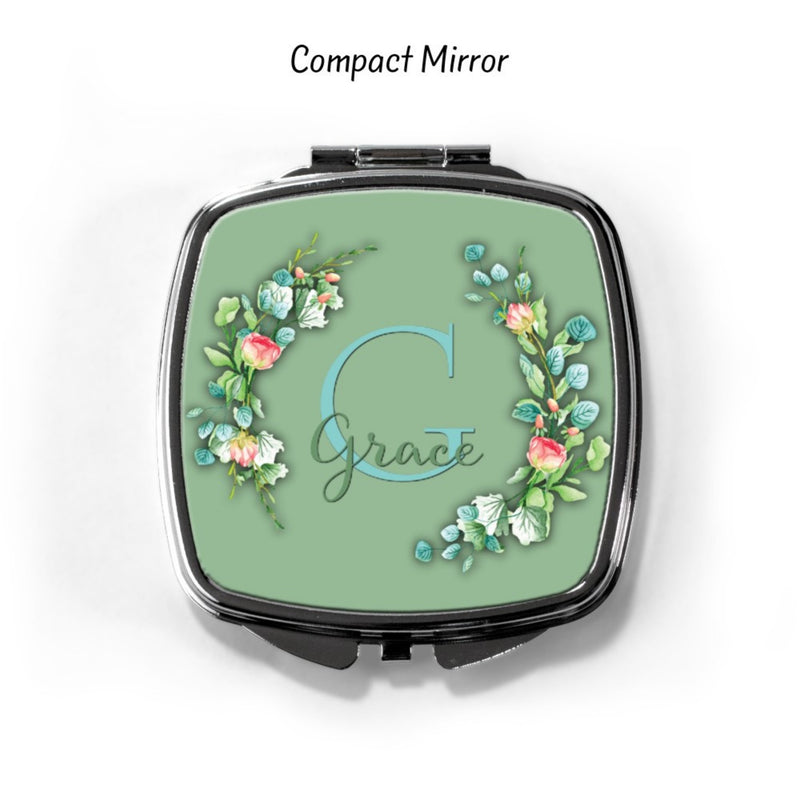 Floral Personalized Compact Mirror CP76