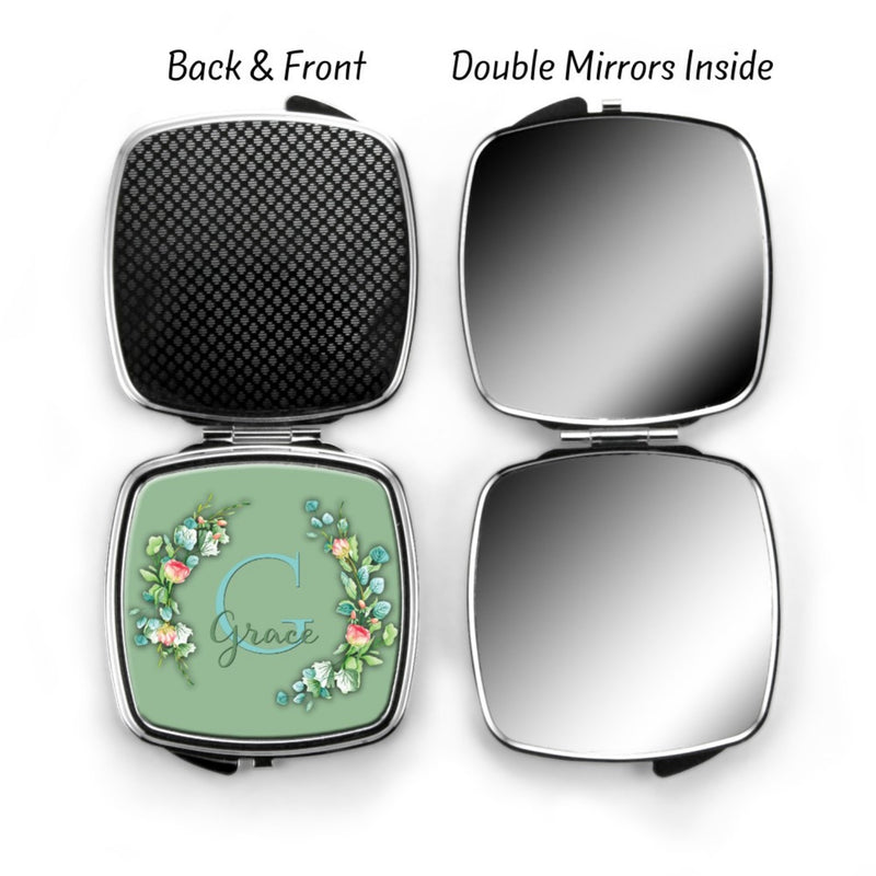 Floral Personalized Compact Mirror CP76
