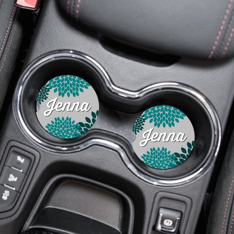 Dahlia Personalized Car Coasters, CC60