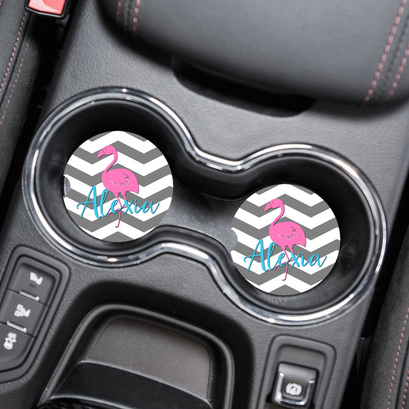 Flamingo Personalized Car Coasters, CC66
