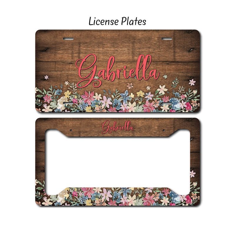 Floral License Plate, LP60