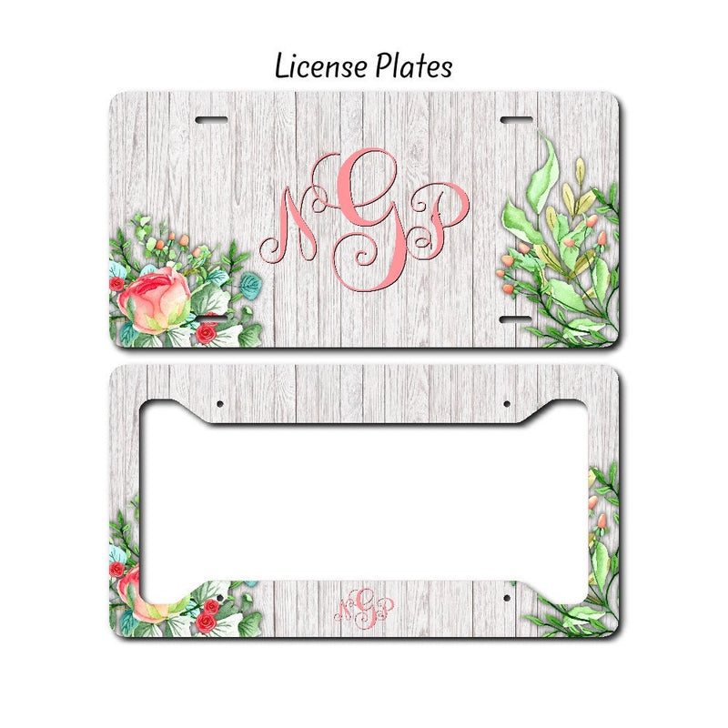 Floral License Plate, LP54