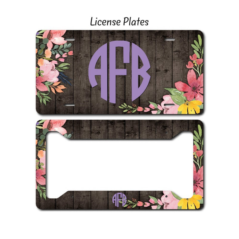 Floral License Plate, LP78