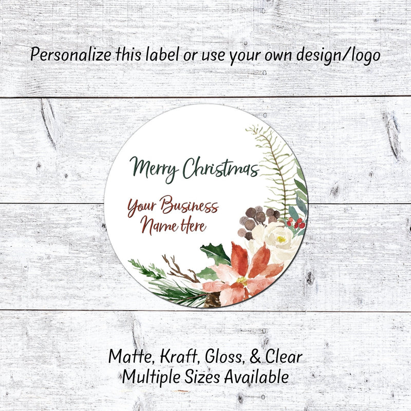 Merry Christmas Custom Stickers, Custom Labels, Thank You Stickers, Sticker Sheet, Printed Sticker, Logo Stickers, Product Labels