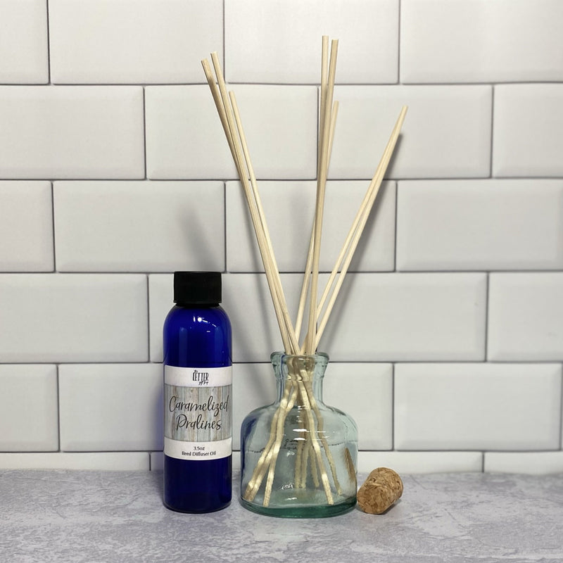 Reed Diffuser - Caramelized Pralines - Oil Diffuser, Reed Diffuser Refill, Diffuser Refill, Rattan Reeds