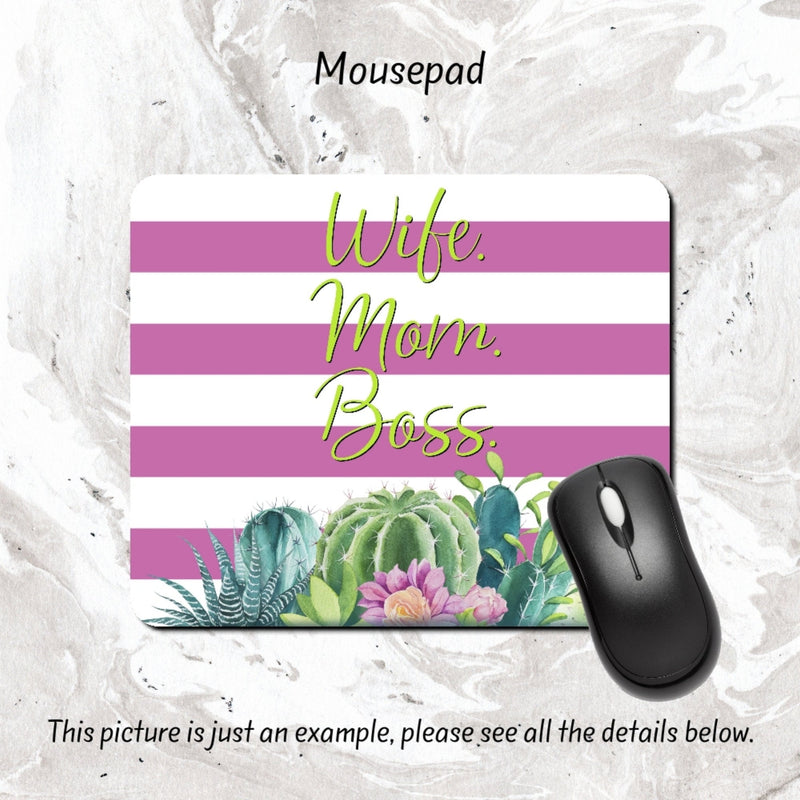 Cactus Mouse Pad Personalized Mousepad Birthday Gift Wedding Gift Unique Gift Personalized Gift Gift for Her Mom Gift MP80