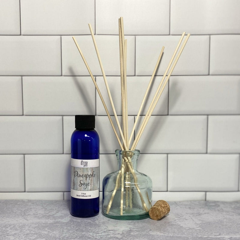 Reed Diffuser - Pineapple Sage - Oil Diffuser, Reed Diffuser Refill, Diffuser Refill, Rattan Reeds