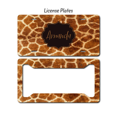 Giraffe Print License Plate, License Plate Frame, License Plate Art, Car Tags, Gift for Her, Mothers Day Gift, Personalized Plate, LP82