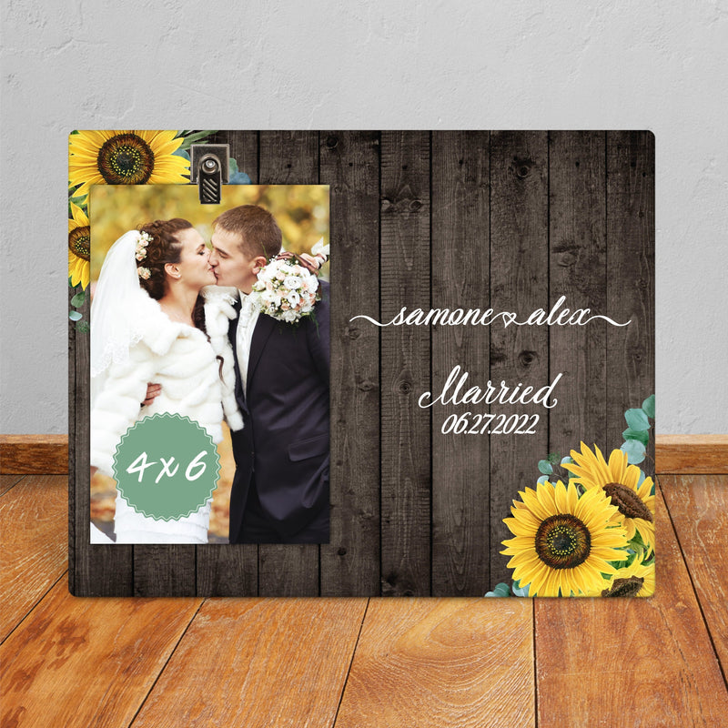 Sunflower Wedding Frame: Perfect Bridal, Engaged and Newlywed Gift