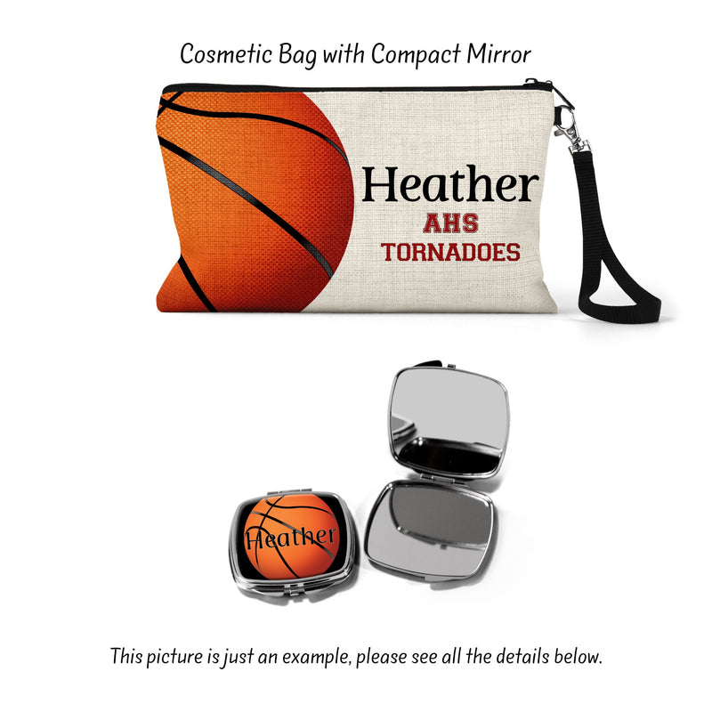 Basketball, Basketball Gift, Basketball Team, Basketball Bag, Cosmetic Bag, Team Gift, Gift For Her, CO49