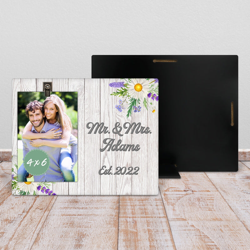 Custom Picture Frame - Personalized Wedding Photo Gift for Couples, Newlyweds, and Parents