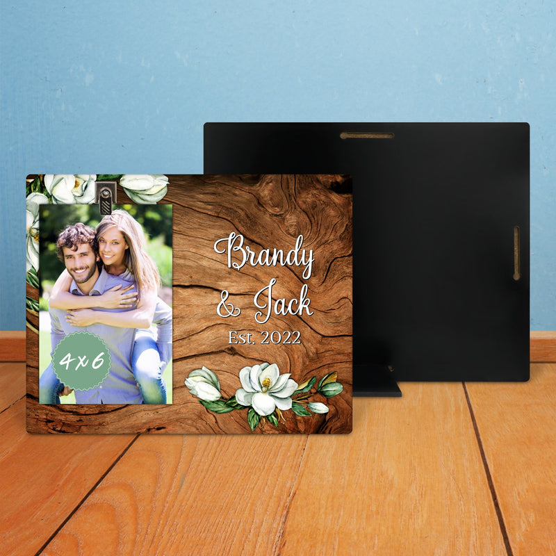 Custom Picture Frame - Personalized Wedding Photo Gift for Couples, Newlyweds, and Parents