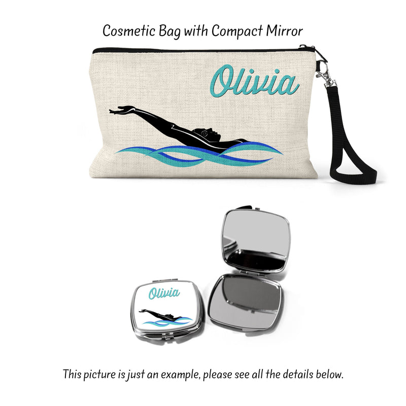 Swimming, Swimmer Gift, Swim Team, Swim Bag, Cosmetic Bag, Team Gift, Gift For Her, CO62