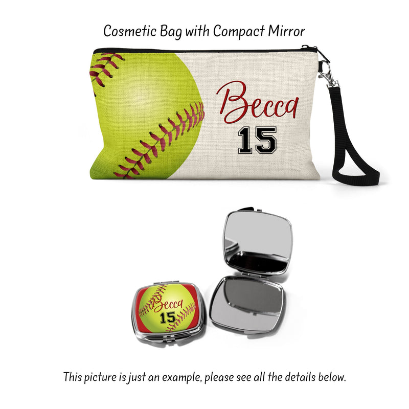 Softball, Softball Gift, Softball Team, Softball Bag, Cosmetic Bag, Team Gift, Gift For Her, CO59