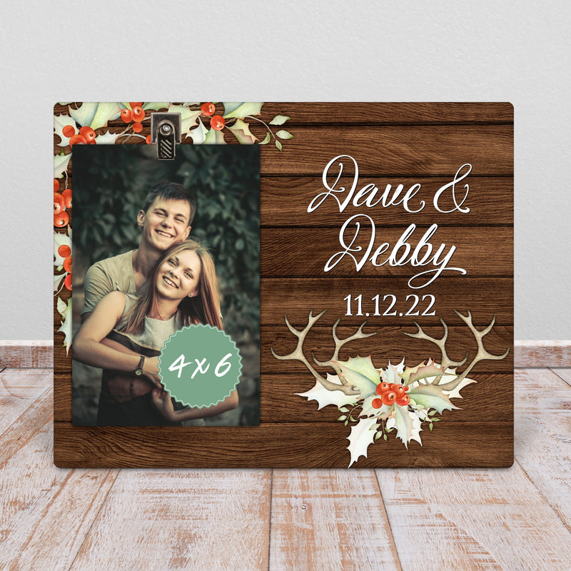 Custom Wedding Frame: Personalized Rustic Gift for Newlyweds & Parents