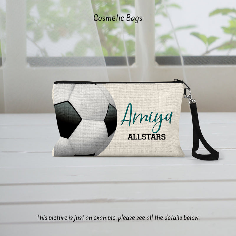 Soccer, Soccer Gift, Soccer Team, Soccer Bag, Cosmetic Bag, Team Gift, Gift For Her, CO47