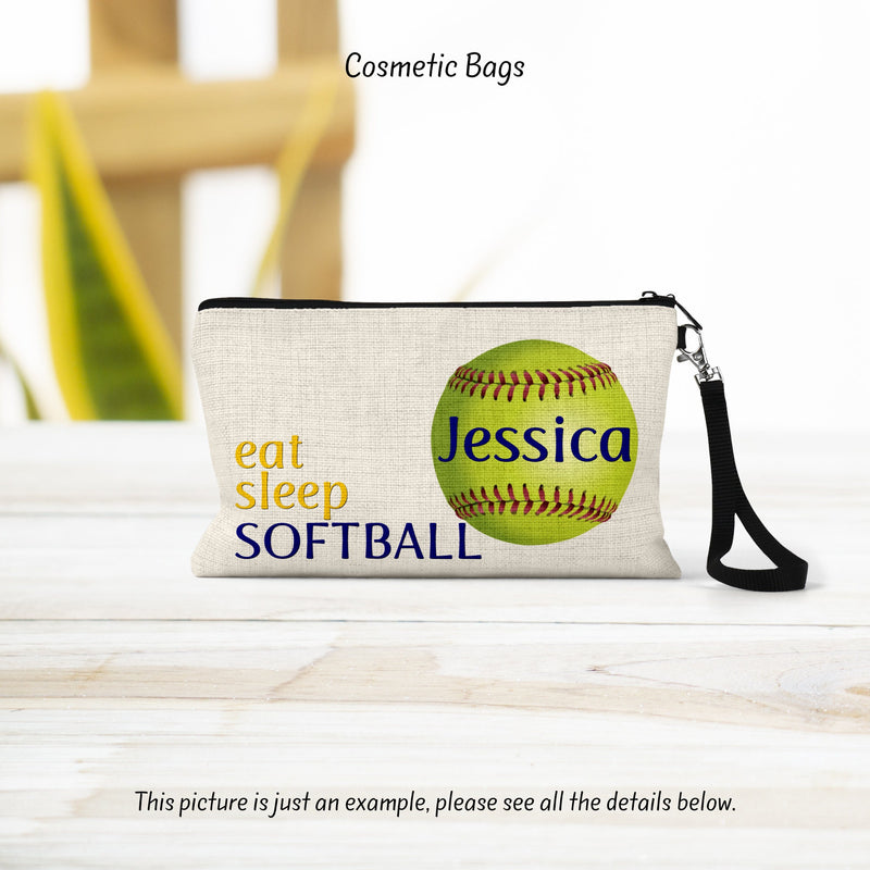 Softball, Softball Gift, Softball Team, Softball Bag, Cosmetic Bag, Team Gift, Gift For Her, CO66