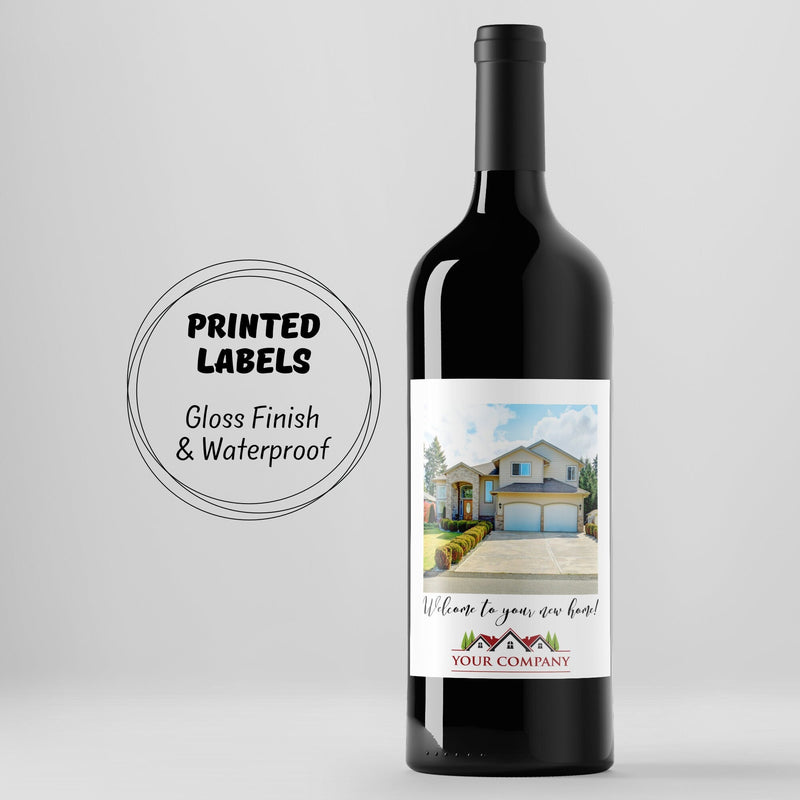 Realtor Gift to Clients Custom Wine Label - A Unique New Home Gift, First Home Gift, or Realtor Gift
