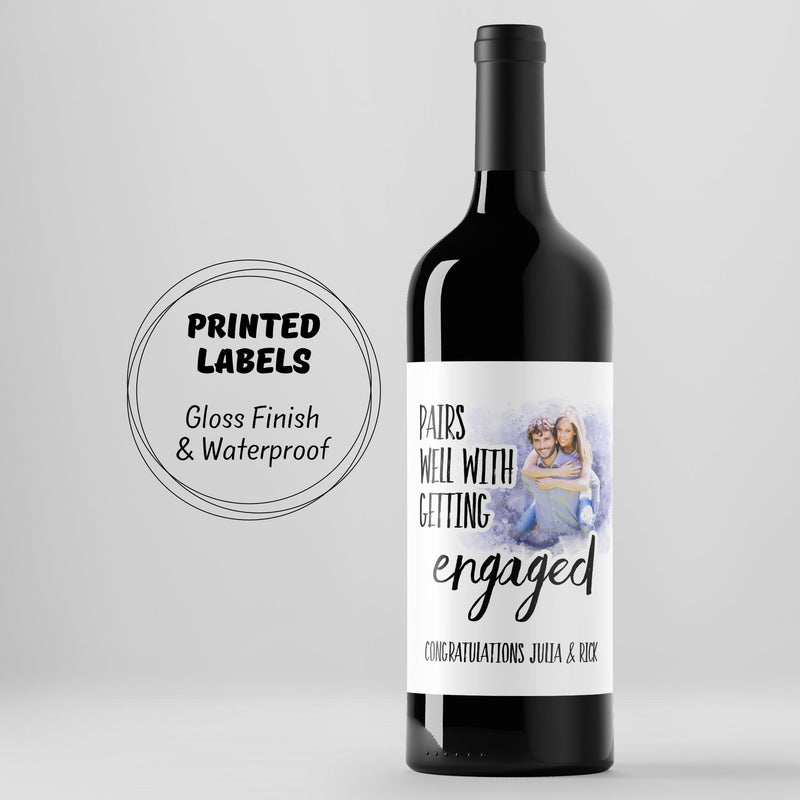 Custom Photo Wine Label - Unique Engagement & Wedding Gift
