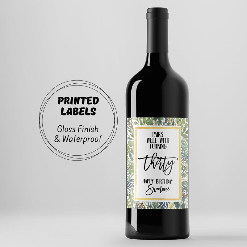 Custom Birthday Wine Label - Personalized for Milestone Birthdays, 21st to 60th, Champagne Label