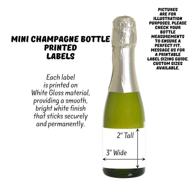 Custom Mini Wine and Champagne Labels for Milestone Celebrations