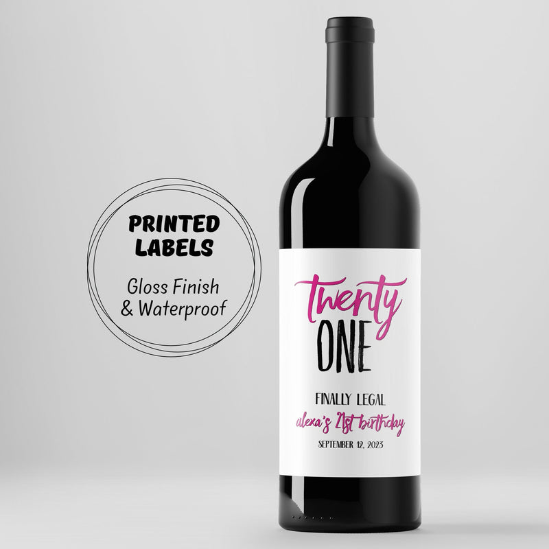 Custom Birthday Wine Label - Personalized for Milestone Birthdays, 21st to 60th, Champagne Label