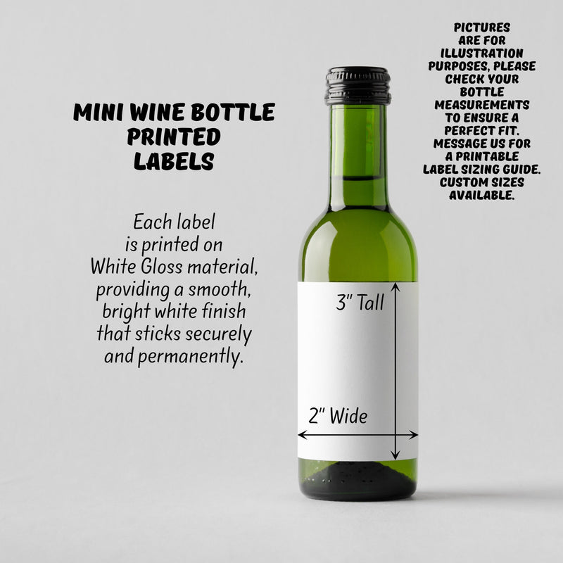 Custom Mini Wine and Champagne Labels for Milestone Celebrations