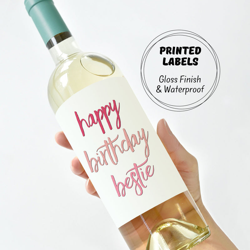 Custom Wine and Champagne Labels - Unique Gift for Wine Lovers and Celebratory Birthdays
