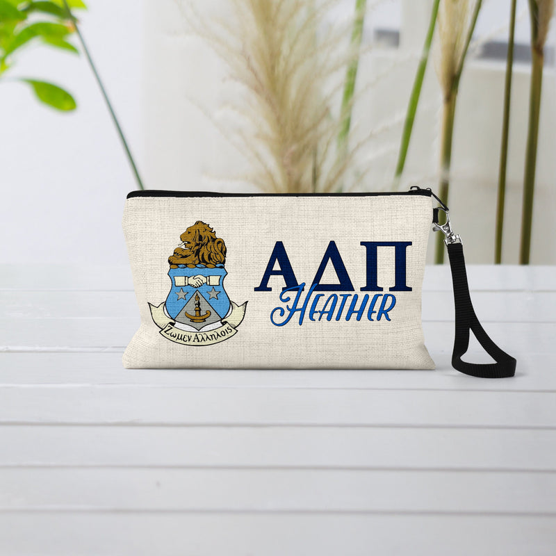 Alpha Delta Pi Sorority Makeup Bag – Ideal Greek Gifts for Big Little Sorority Sisters