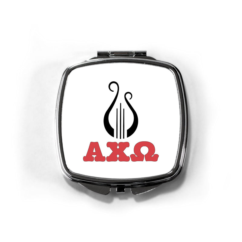Alpha Chi Omega Sorority Pocket Mirror - Greek Letters Makeup Compact