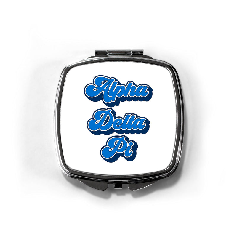 Alpha Delta Pi Sorority Pocket Mirror - Greek Letters Makeup Compact