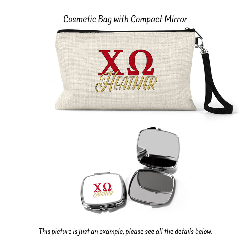 Chi Omega Sorority Makeup Bag – Ideal Greek Gifts for Big Little Sorority Sisters