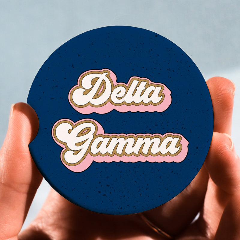 Delta Gamma Car Coasters - Sorority Letters Merch, Perfect Big Little Sorority Gift