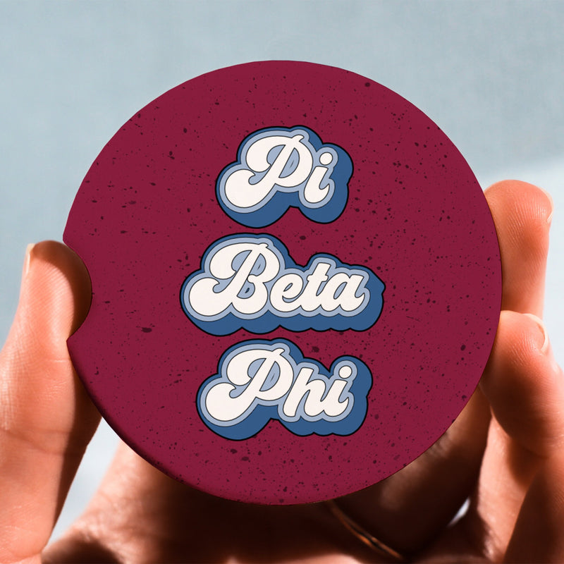 Pi Beta Phi Car Coasters - Sorority Letters Merch, Perfect Big Little Sorority Gift