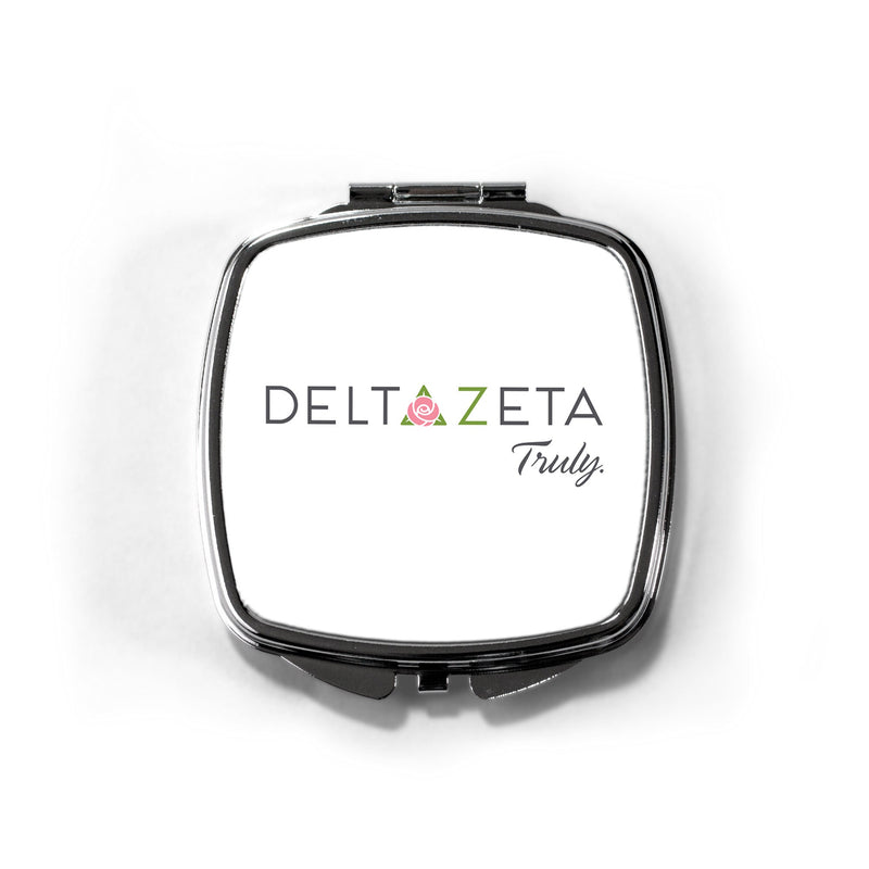 Delta Zeta Sorority Pocket Mirror - Greek Letters Makeup Compact